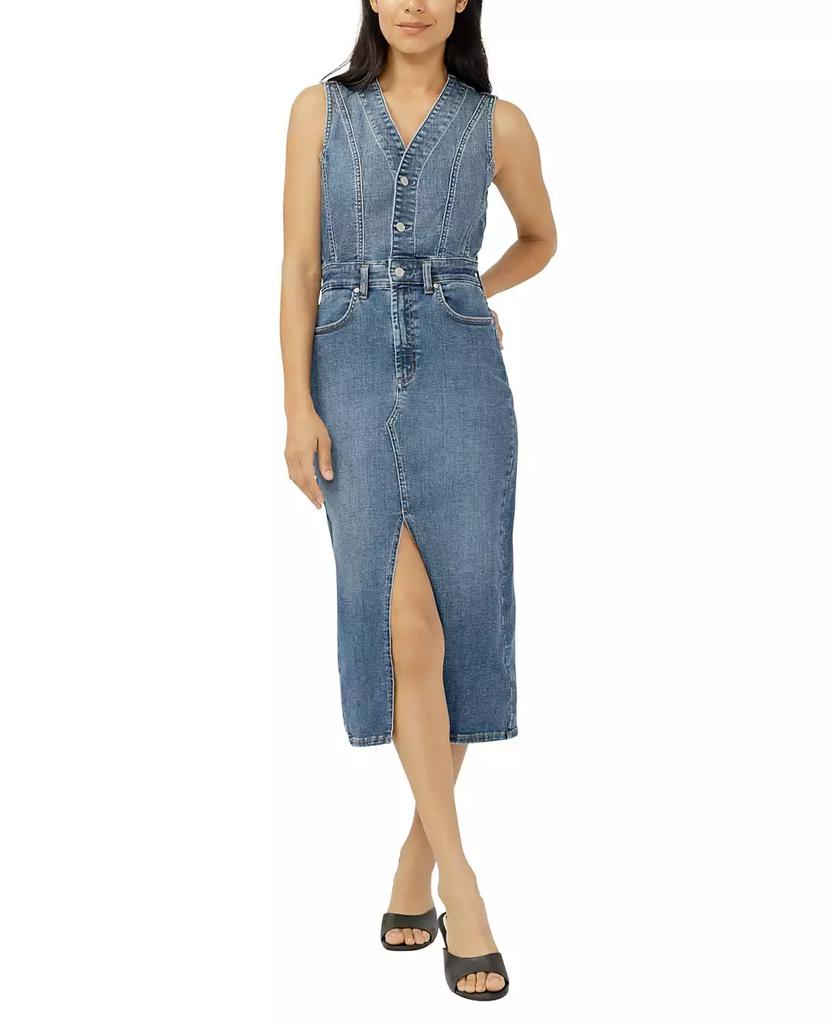 Silver Jeans Co. Women's Denim Vest Midi Dress