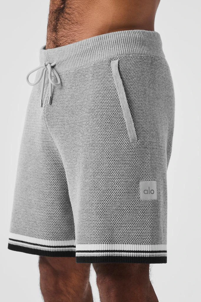 Alo 7" Sports Club Sweater Knit Basketball Short - Athletic Heather Grey 2