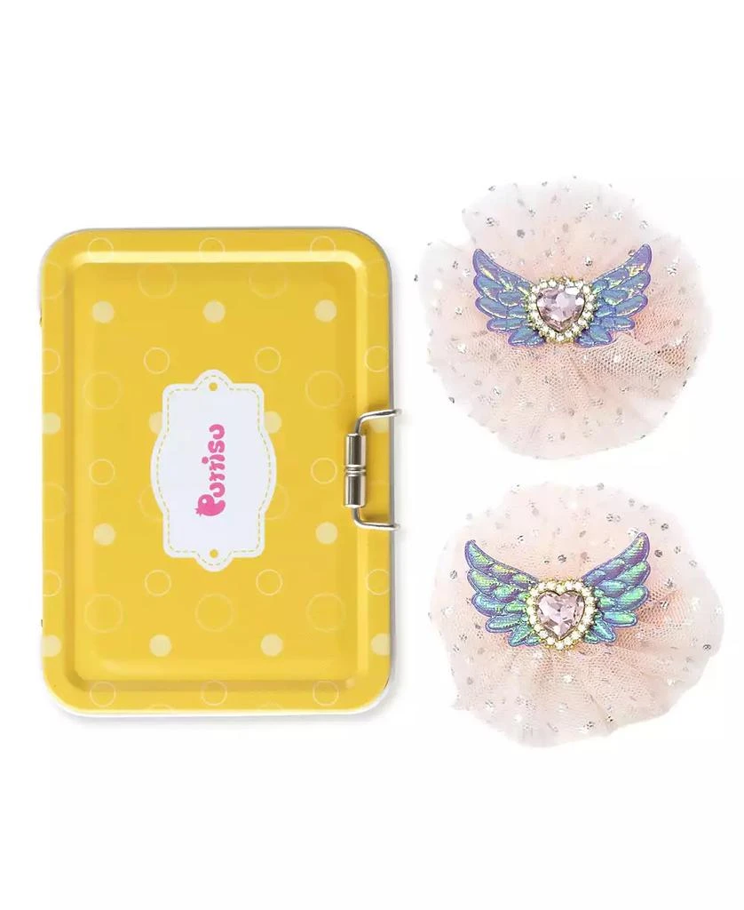 Puttisu Girls 2pc Angel Sparkle Wings Clip Set 3