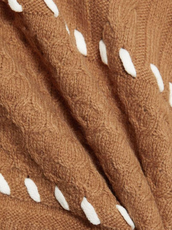 Design History Cable-Knit Whipstitch Sweater 5