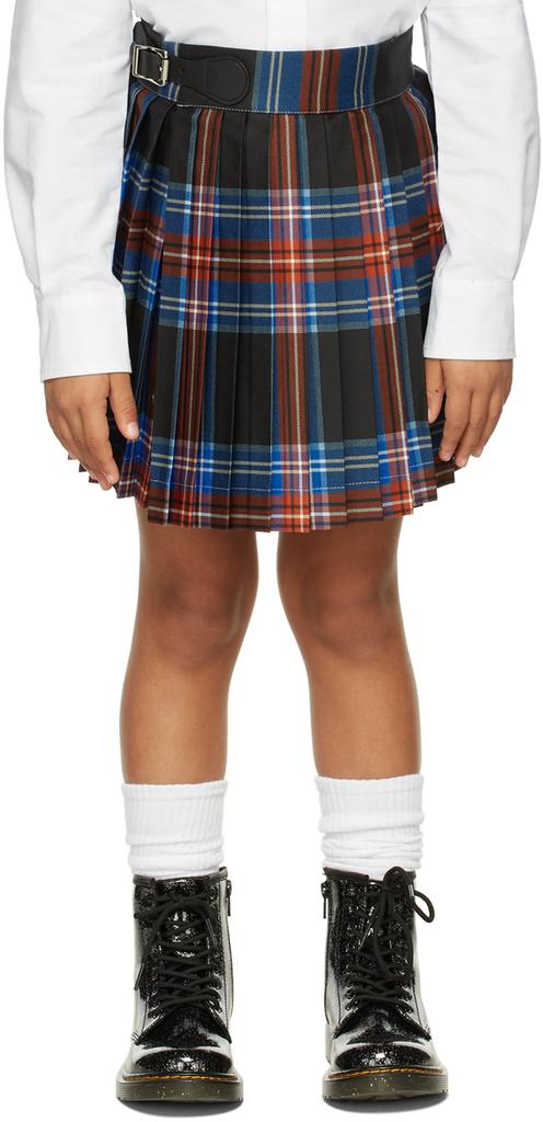 Charles Jeffrey Loverboy SSENSE Exclusive Kids Black Tartan Skirt