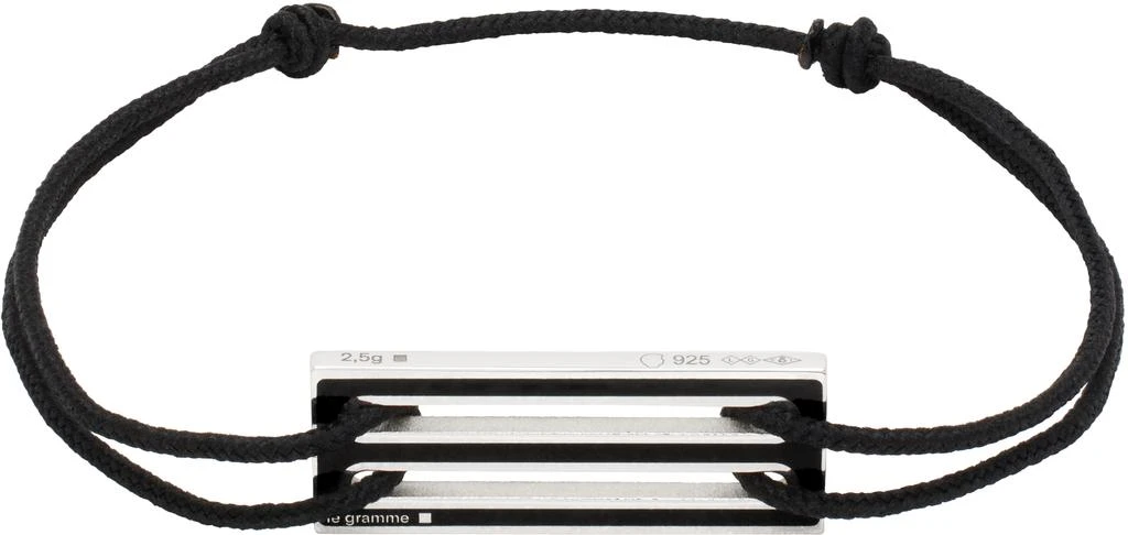 Le Gramme Black Lacquered Cord 'Le 2.5g' Bracelet 1