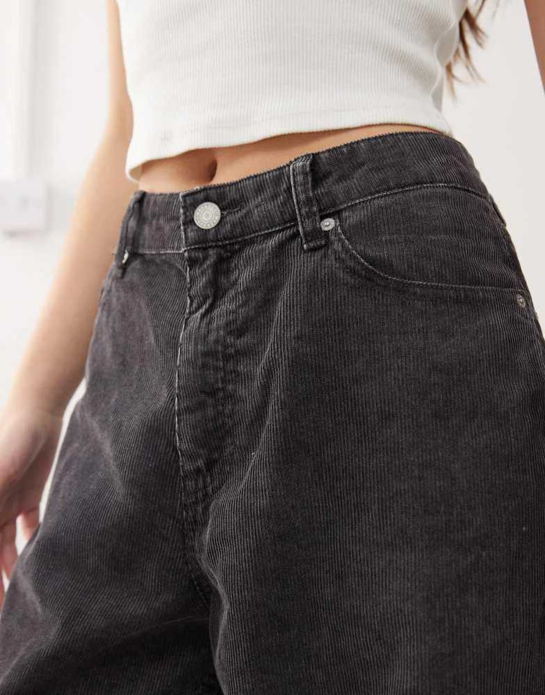Weekday Weekday Astro Unisex wide leg cord trousers in black 5