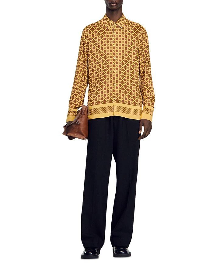 Sandro Cross Relaxed Fit Button Front Shirt 3