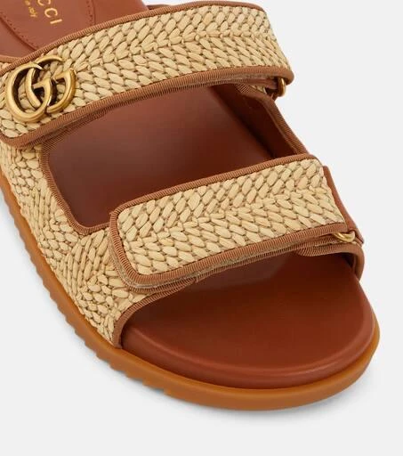 Gucci Double G raffia-effect sandals 6