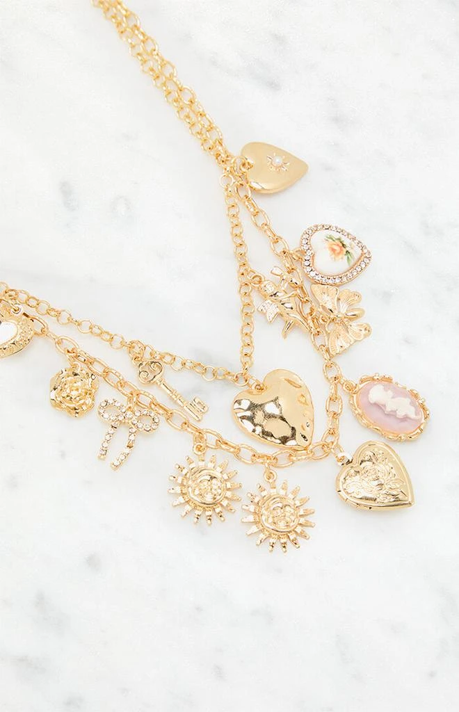 LA Hearts Holly Layered Charm Necklace 2