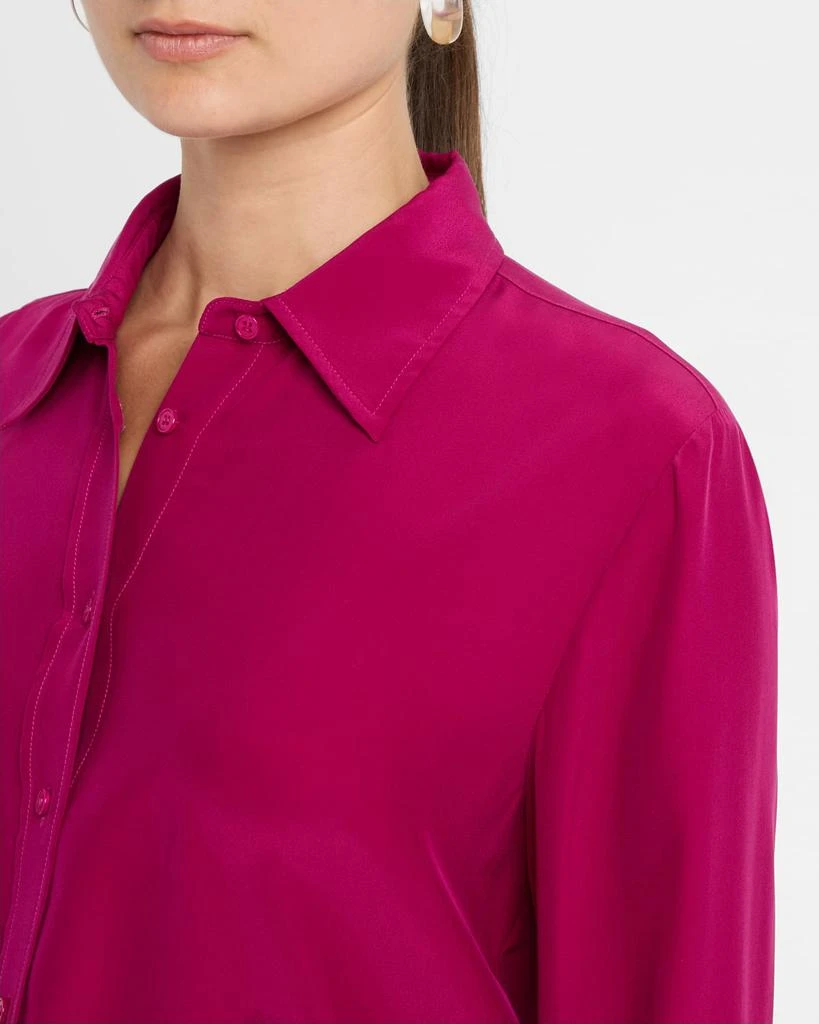 ARGENT Button-Down Silk Charmeuse Blouse 5