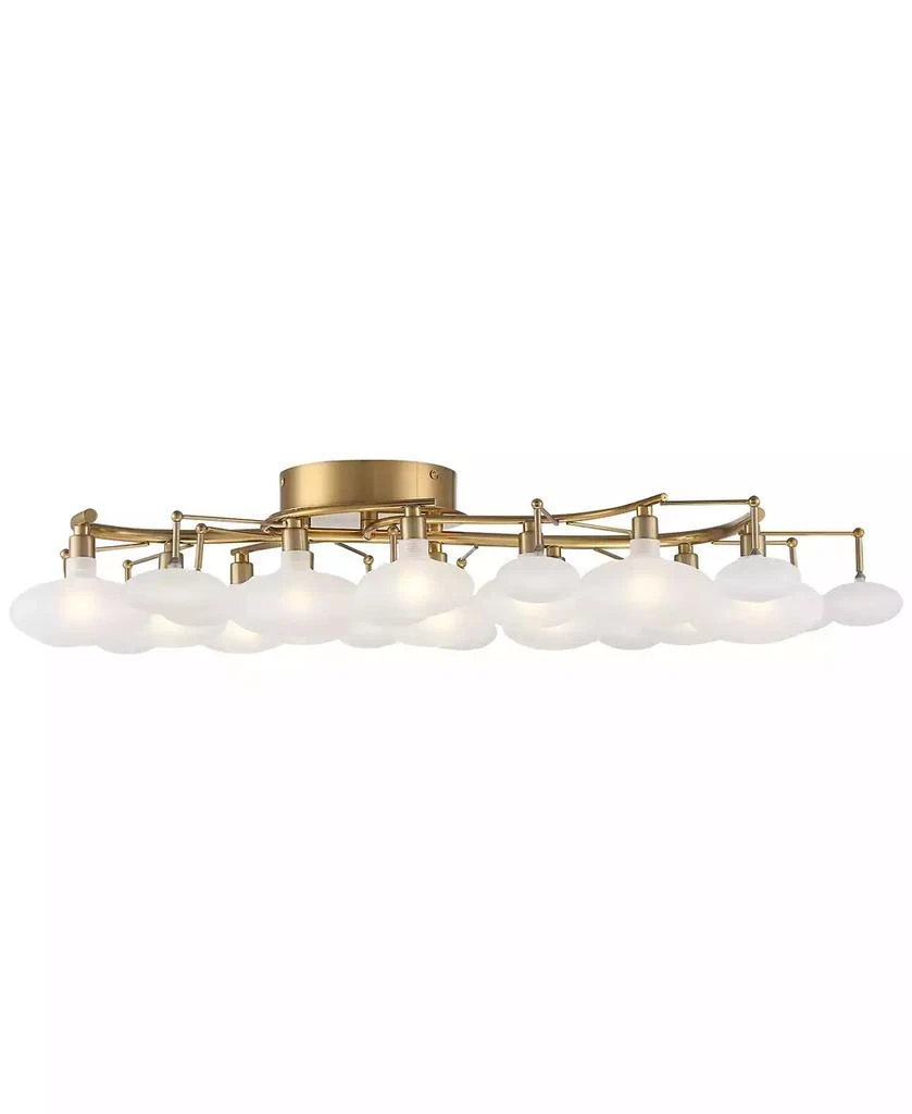 Possini Euro Design Warm Brass 12-Light Frosted Glass Shade 30.25" Wide Modern Fixture Ceiling Light Semi Flush Mount 8