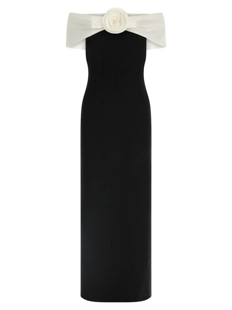 green emerald velvet dress Black And Gold Chiffon Maxi Dress  self-portrait-US
