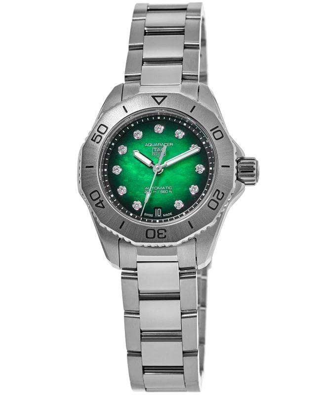 Tag Heuer Tag Heuer Aquaracer Professional 200 Smokey Green Diamond Dial Steel Women's Watch WBP2415.BA0622 1