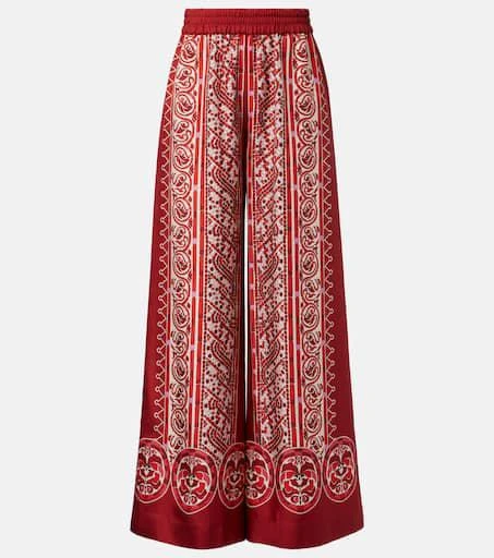LA DOUBLE J Printed silk twill palazzo pants 1