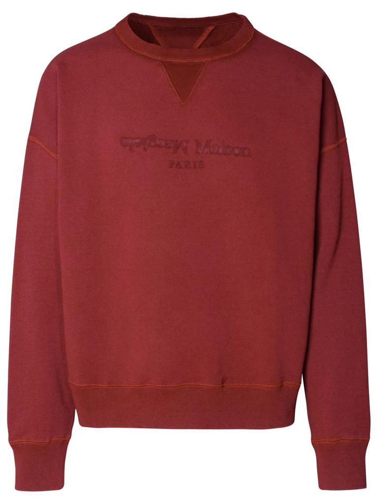 MAISON MARGIELA MAISON MARGIELA BURGUNDY COTTON SWEATSHIRT 1