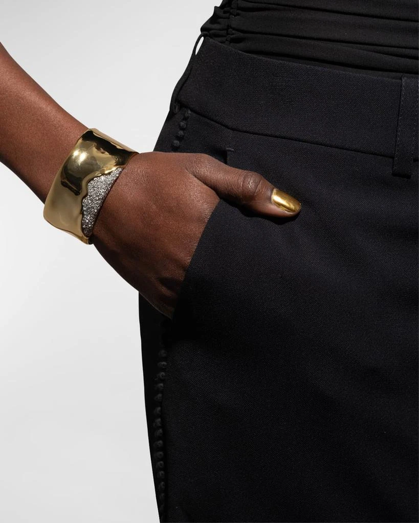 Alexis Bittar Solanales Gold Crystal Wide Cuff Bracelet 2