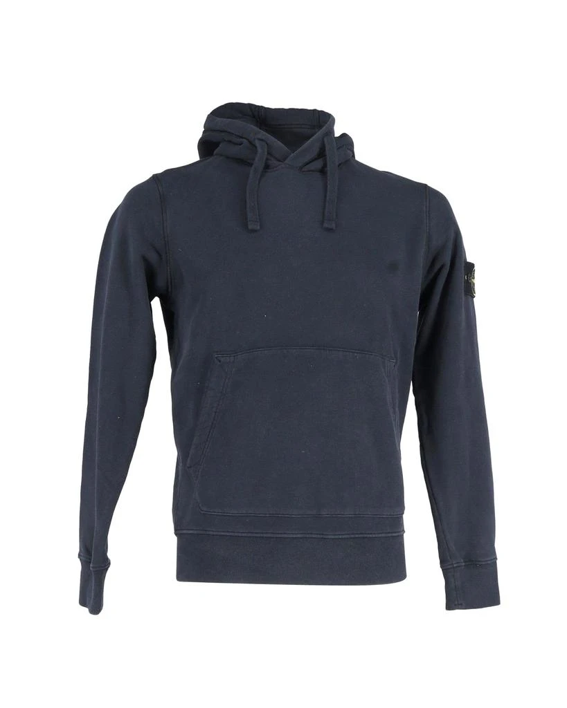 Stone Island Stone Island Compass Hoodie in Navy Blue Cotton 1