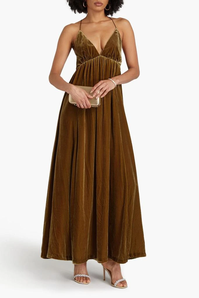 Zimmermann Gathered velvet maxi dress 2