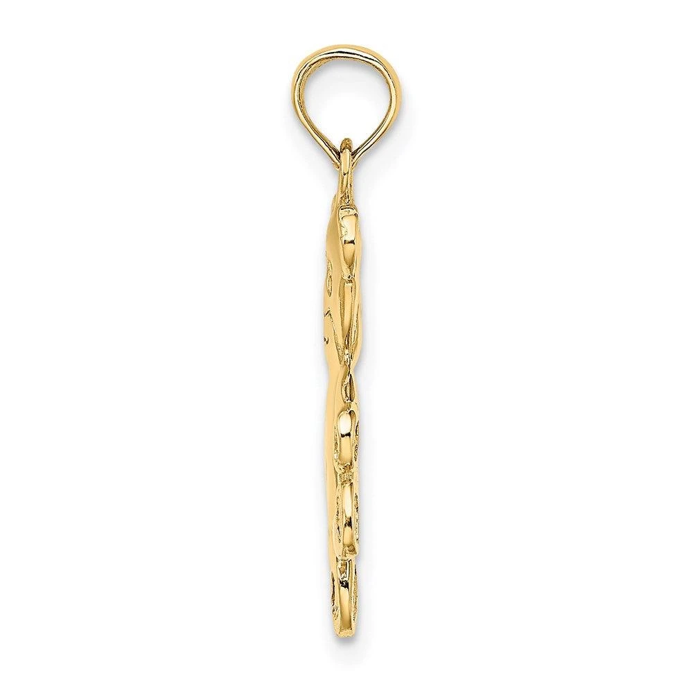 Diamond2Deal 14k Yellow Gold Reversible Teddy Bear Charm Pendant 2