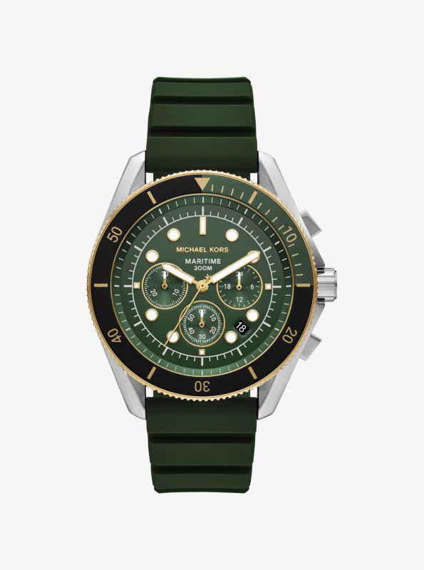 undefined Oversized Maritime Two-Tone and Silicone Watch