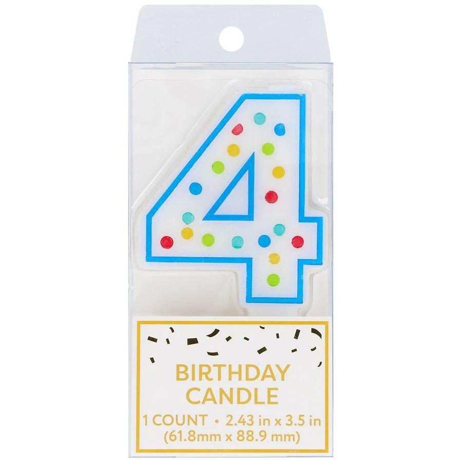 Festive Voice Birthday Candle, Four, Dot