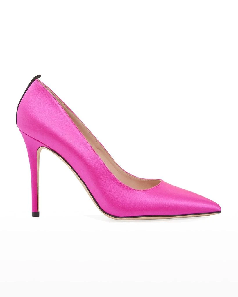 SJP by Sarah Jessica Parker Fawn Satin Pointed-Toe 100mm Pumps 1