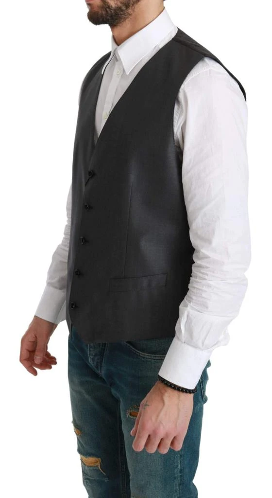 Dolce & Gabbana Dolce & Gabbana  Gray Waistcoat Formal Stretch Wool Vest 3