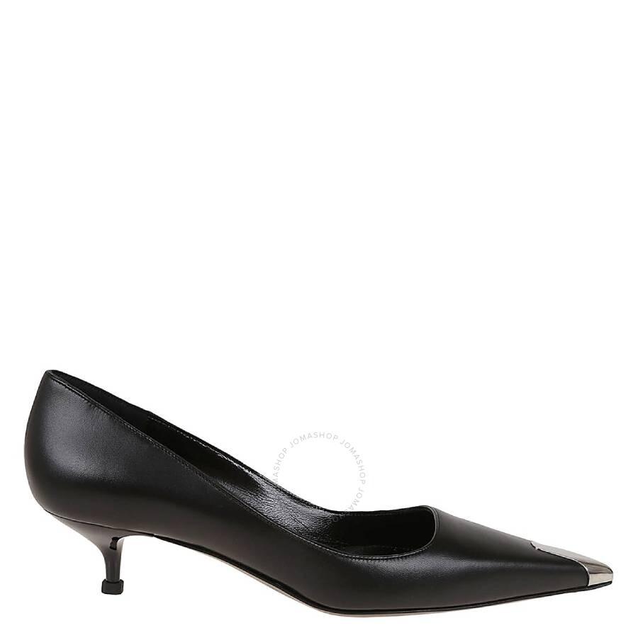 Alexander McQueen Black Leather Punk Pumps