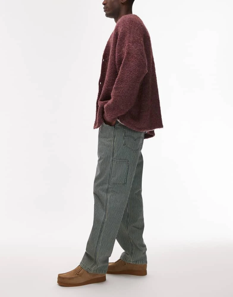 Levi's Levi's Workwear capsule 568 loose straight railroad stripe carpenter jeans in mid blue 3