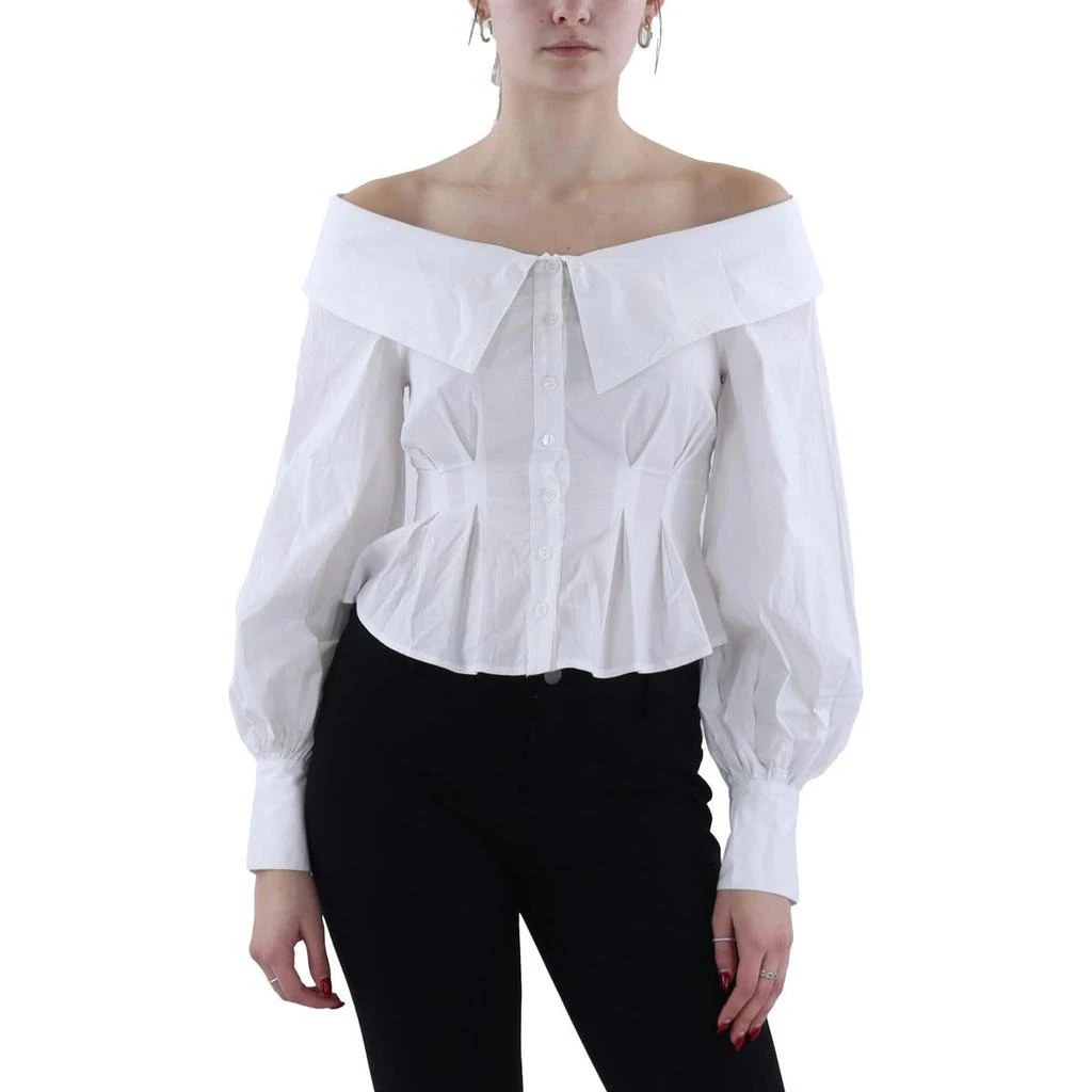 Isabel Marant Womens Button-Down Long Sleeve Off The Shoulder 1
