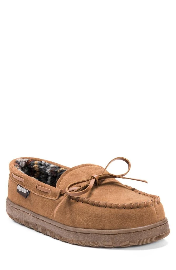 MUK LUKS Paul Printed Berber Suede Faux Fur Lined Slipper 1