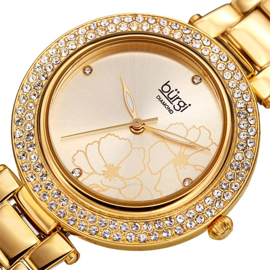 Burgi Flower Marker Diamond Crystal Ladies Watch BUR179YG 2