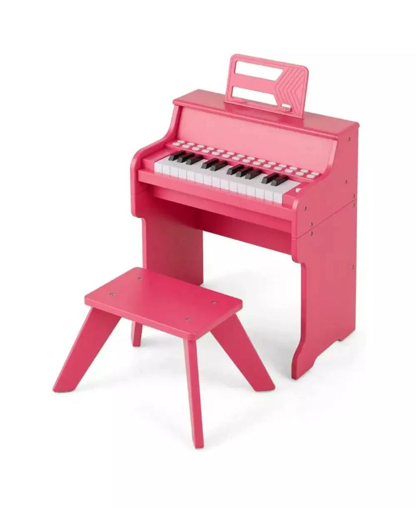 HONGGE Kids Digital Piano Keyboard with Lighted Teaching Mode and Bench for Musical Learning 5