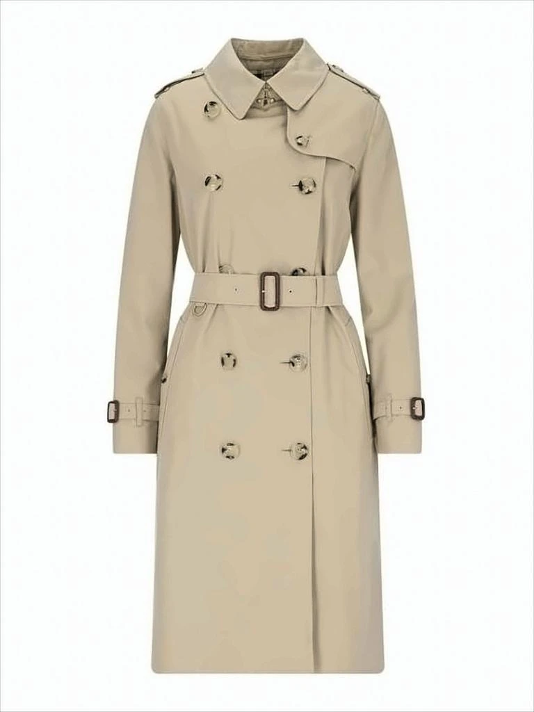 Burberry Double-Breasted Cotton Trench Coat With Tortoiseshell Buttons