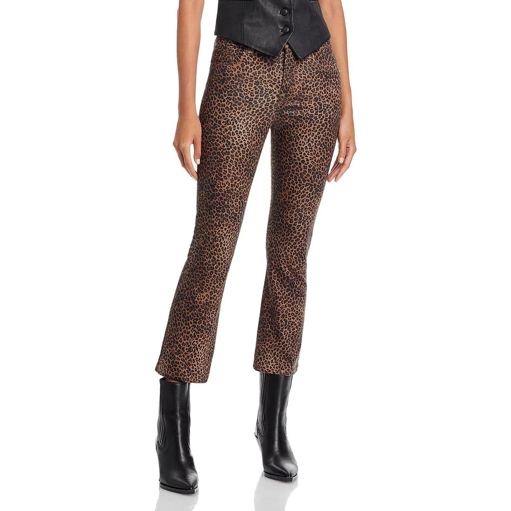 FRAME FRAME Womens Le Crop Mini Mid-Rise Coated Bootcut Jeans 1