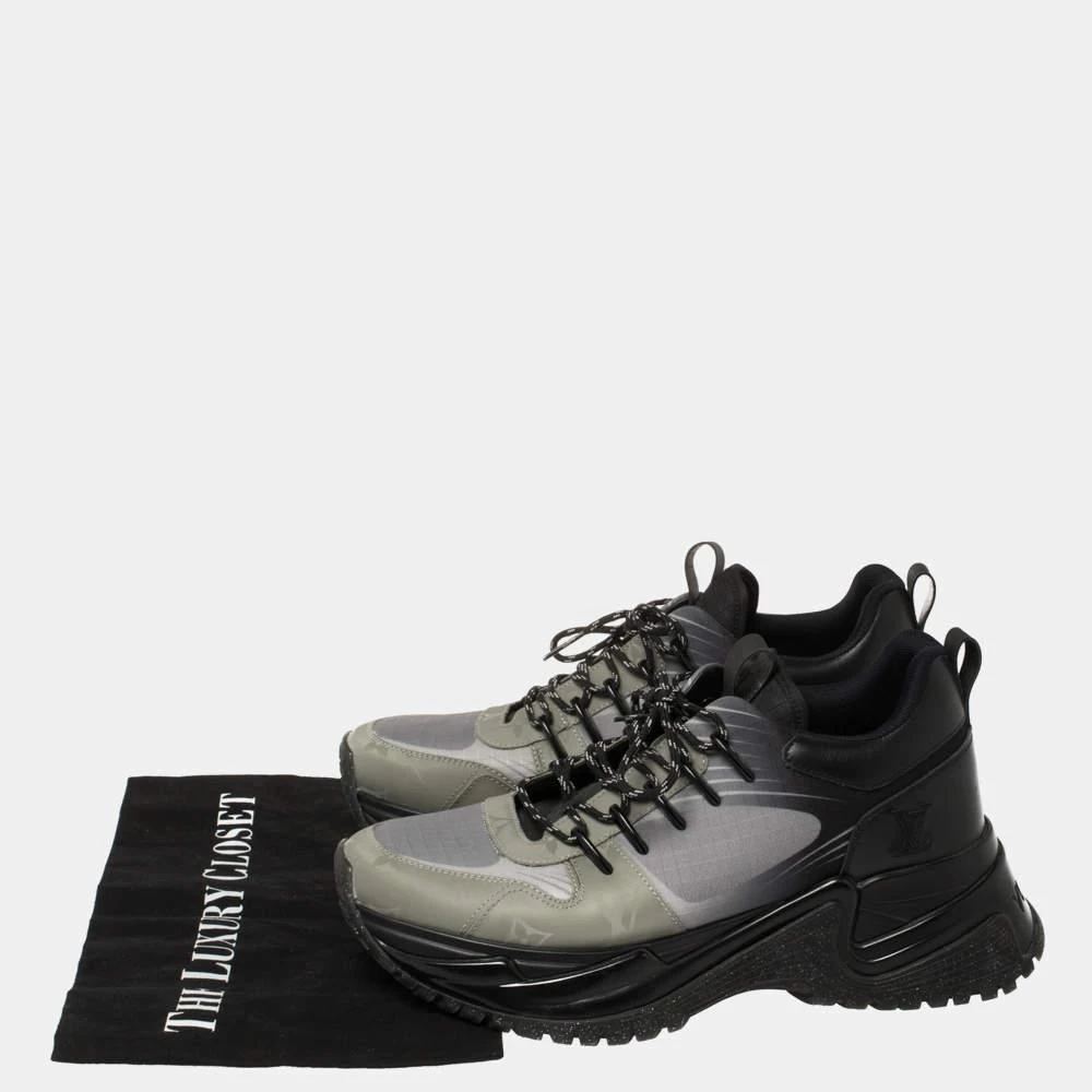 Louis Vuitton Louis Vuitton Black/Grey Leather And Mesh Run Away Pulse Low Top Sneakers Size 35 8