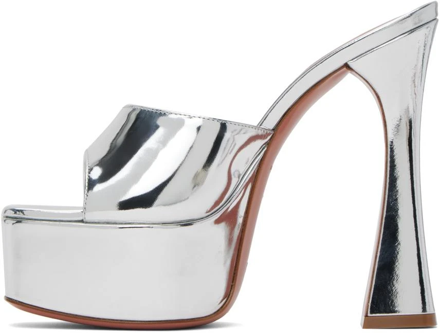 Amina Muaddi Silver Dalida Heeled Sandals 3
