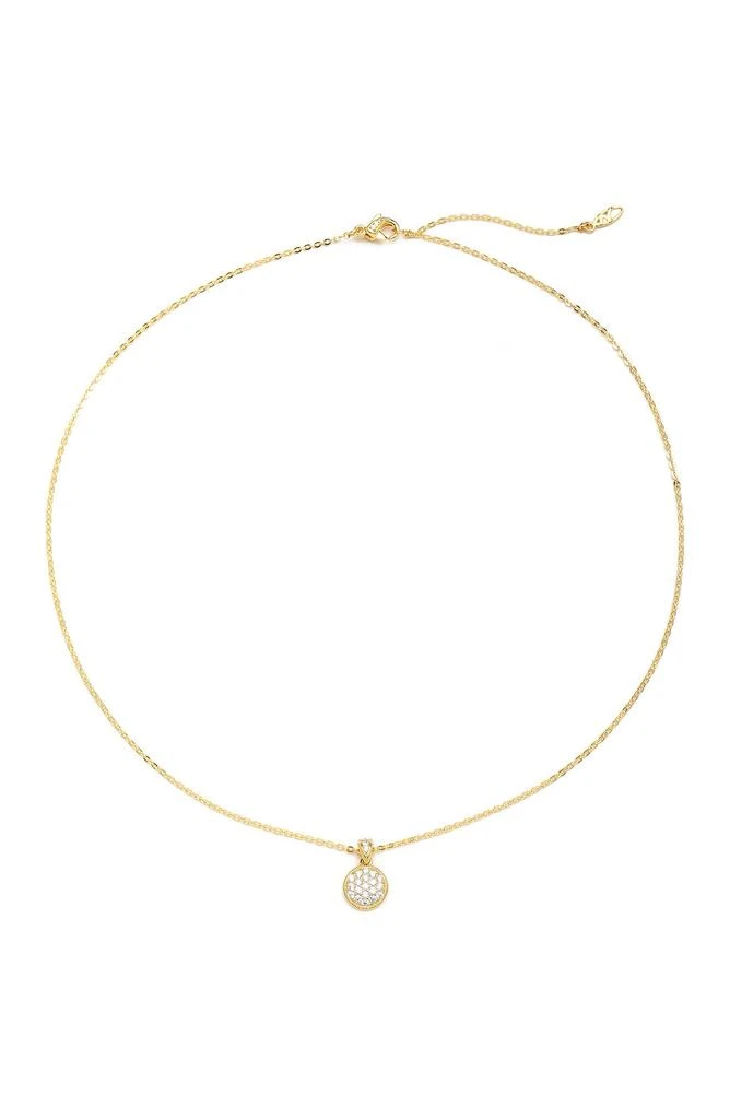 Nadri Gold Plated CZ Round Pendant Necklace