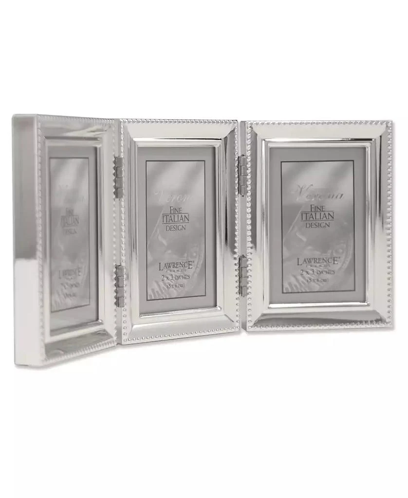 Lawrence Frames Metal Triple Picture Frame with Inner Beading, 2.5" x 3.5" 3