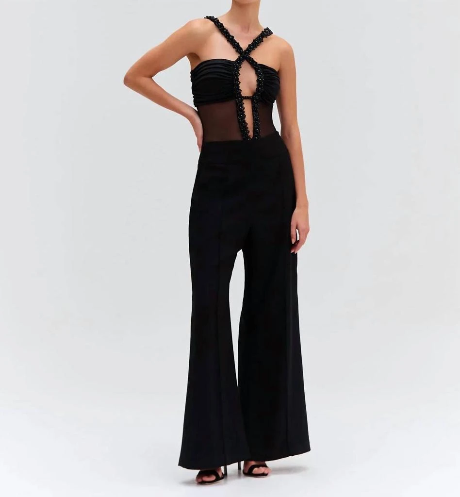 PatBO Moonlight Cross Front Bodysuit In Black 3