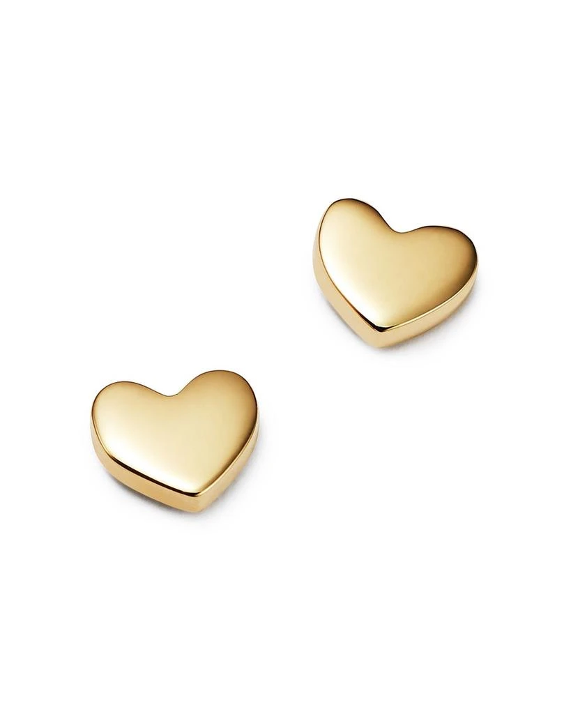 Moon & Meadow Heart Stud Earrings in 14K Yellow Gold - Exclusive 1