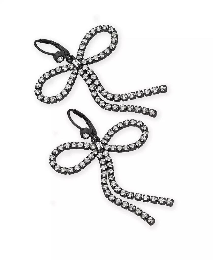Betsey Johnson Faux Stone Rhinestone Bow Drop Earrings 2