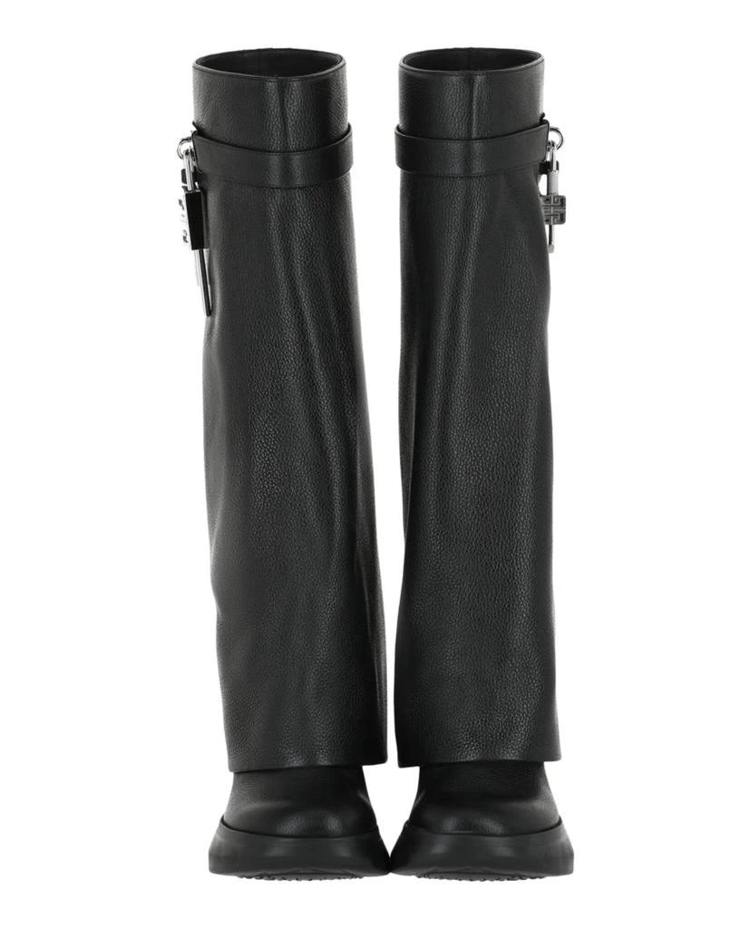 Givenchy Shark Lock Biker Boots In Grained Leather 5