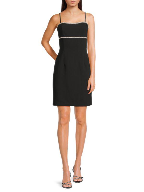 Lea & Viola Crystal Embellished Trim Mini Strappy Dress