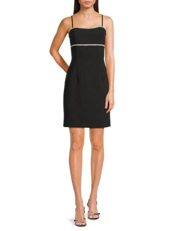Lea & Viola Crystal Embellished Trim Mini Strappy Dress 1