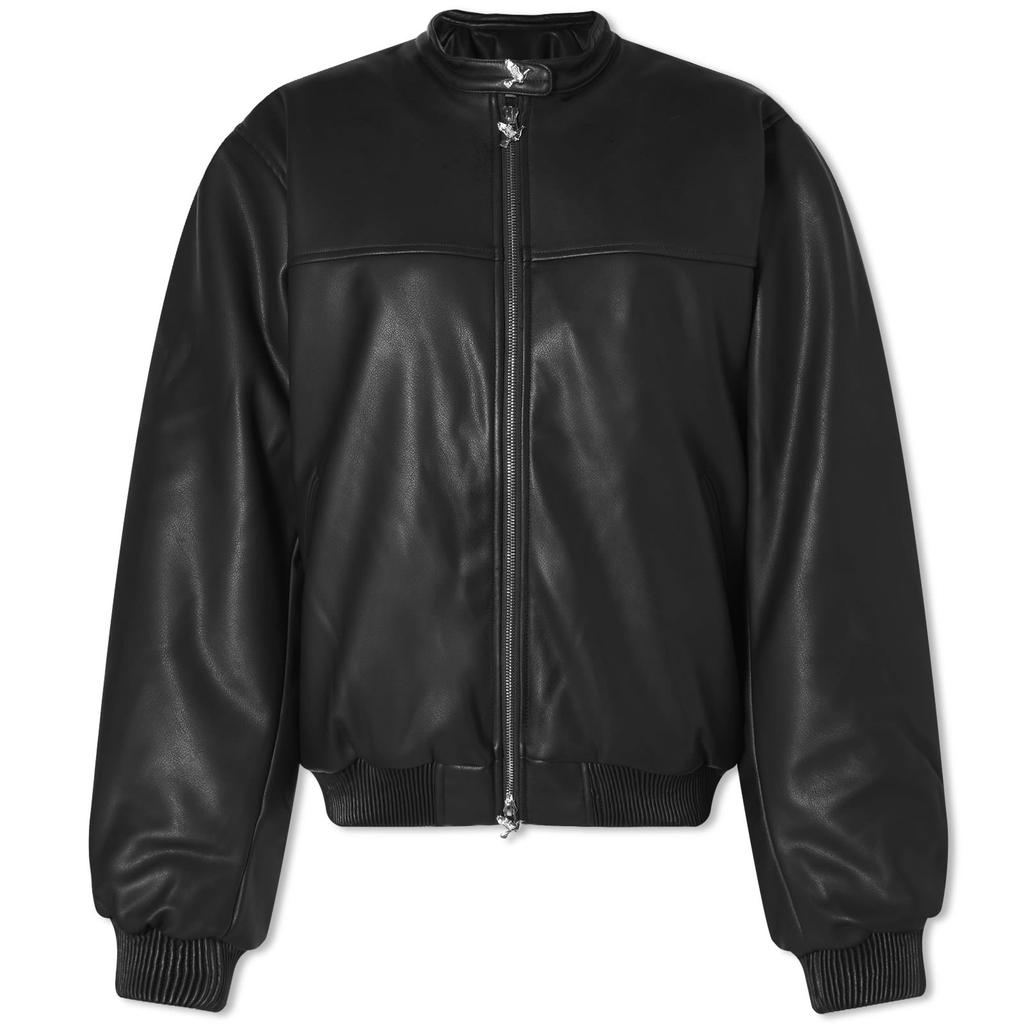 3.Paradis 3.Paradis Vegan Leather Bomber Jacket