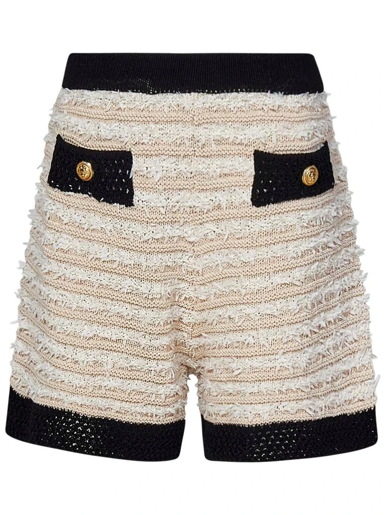 Balmain Balmain Kids Frayed Ribbed Knitted Shorts 1