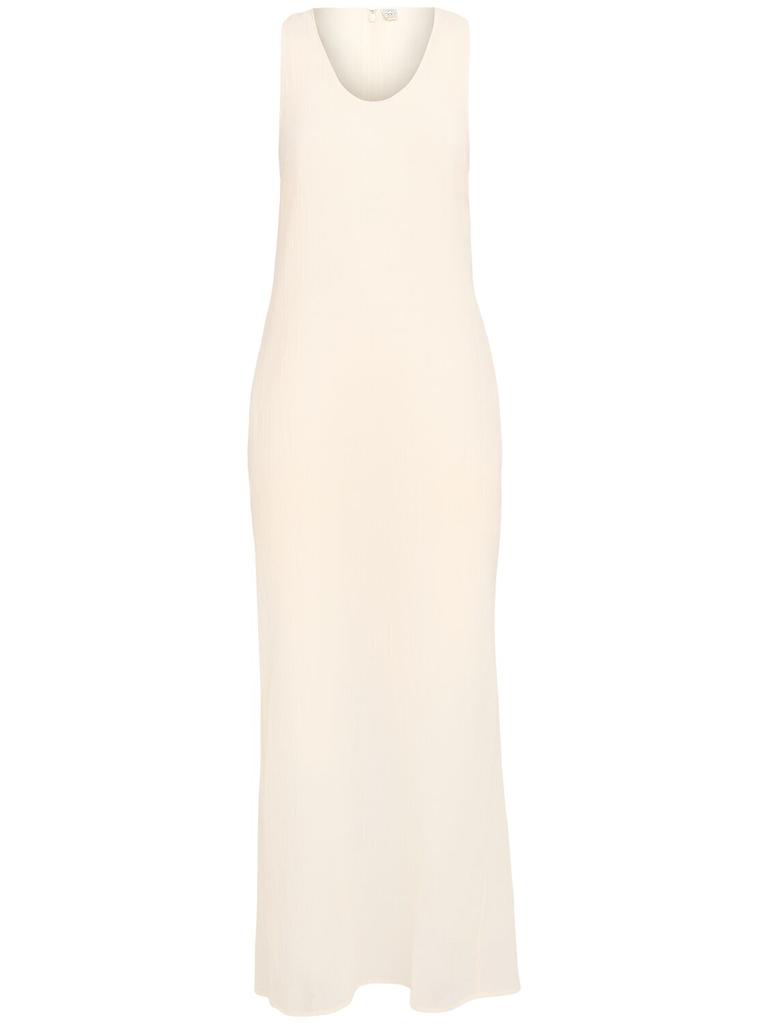 Totême Crinkled Cotton Blend Scoop Long Dress