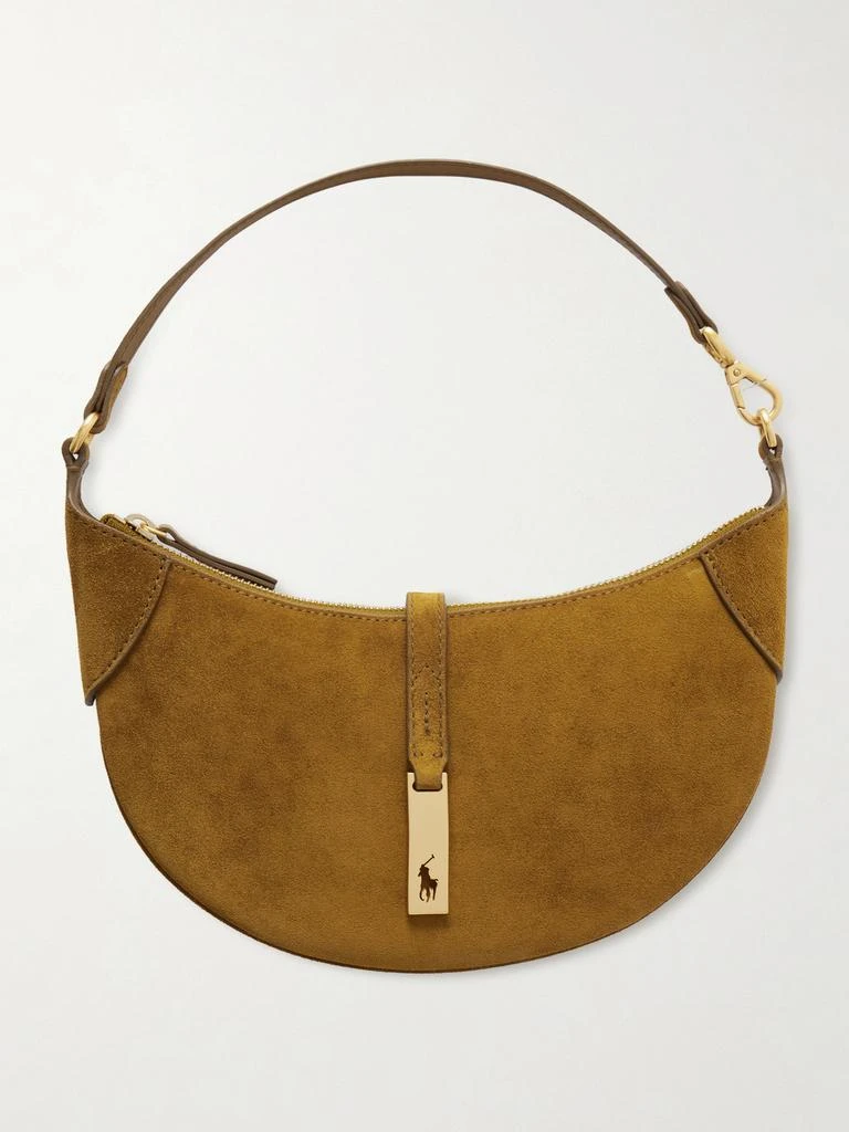 Ralph Lauren Polo Id Small Suede Shoulder Bag - Army green