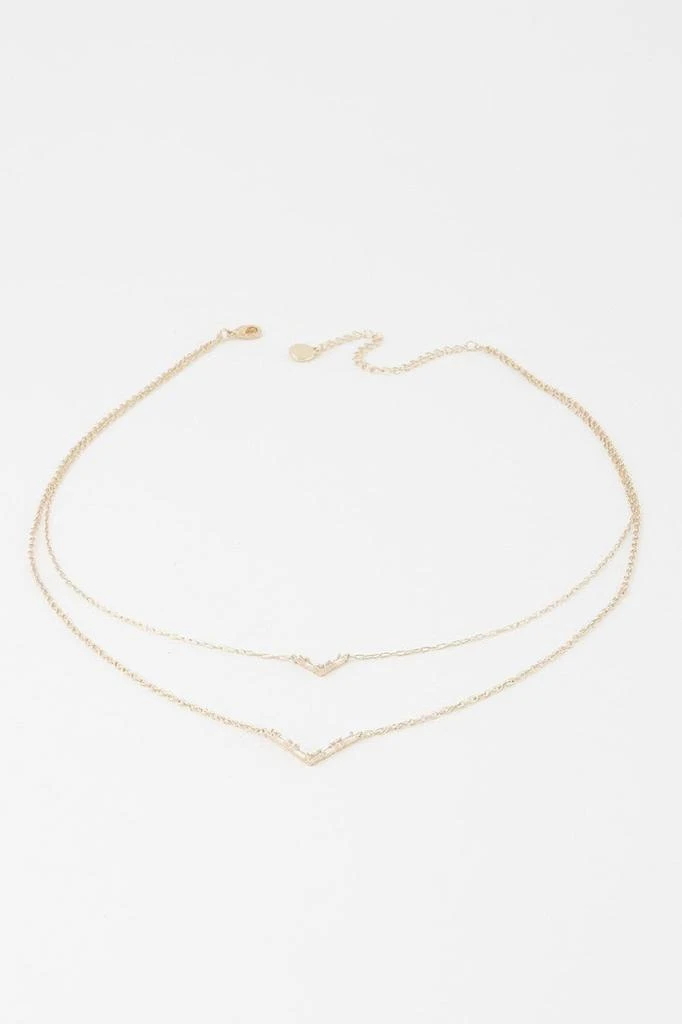 TRUEDAMES Double Crystal V Necklace 3