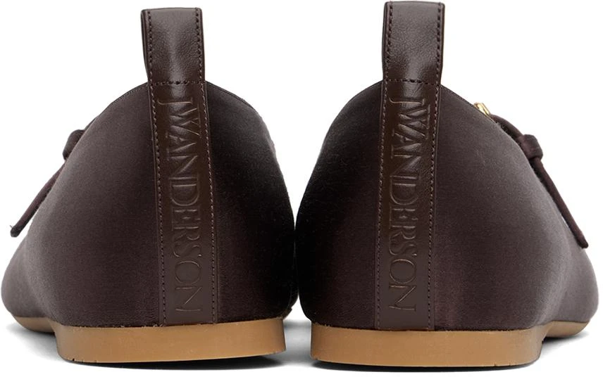 JW Anderson Brown Satin Ballerina Flats 2