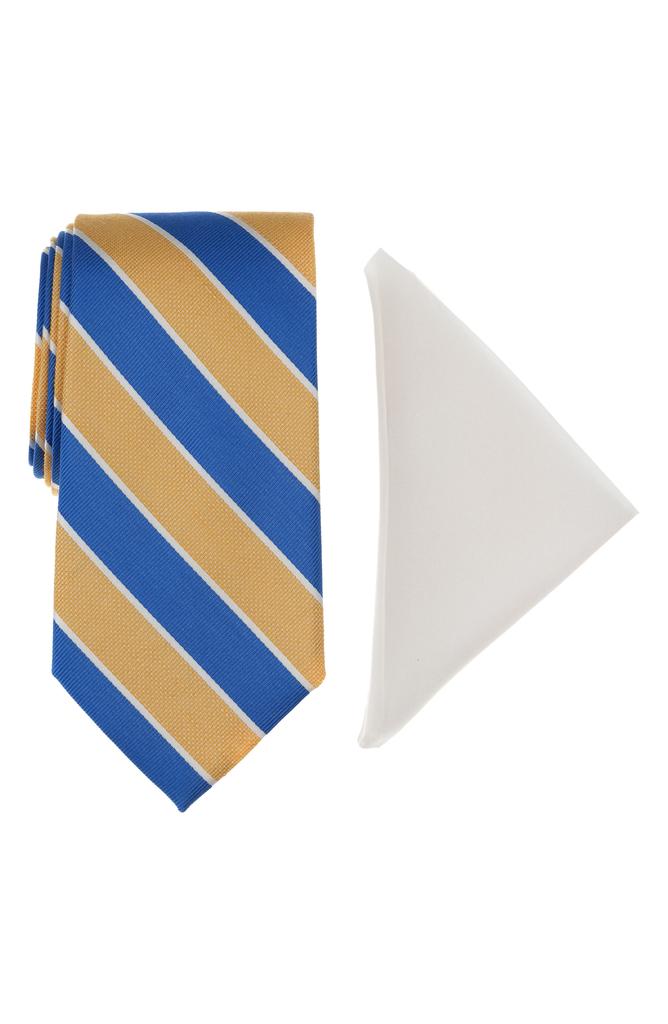 Brooks Brothers Striped Silk Tie & Pocket Square Boxed Set