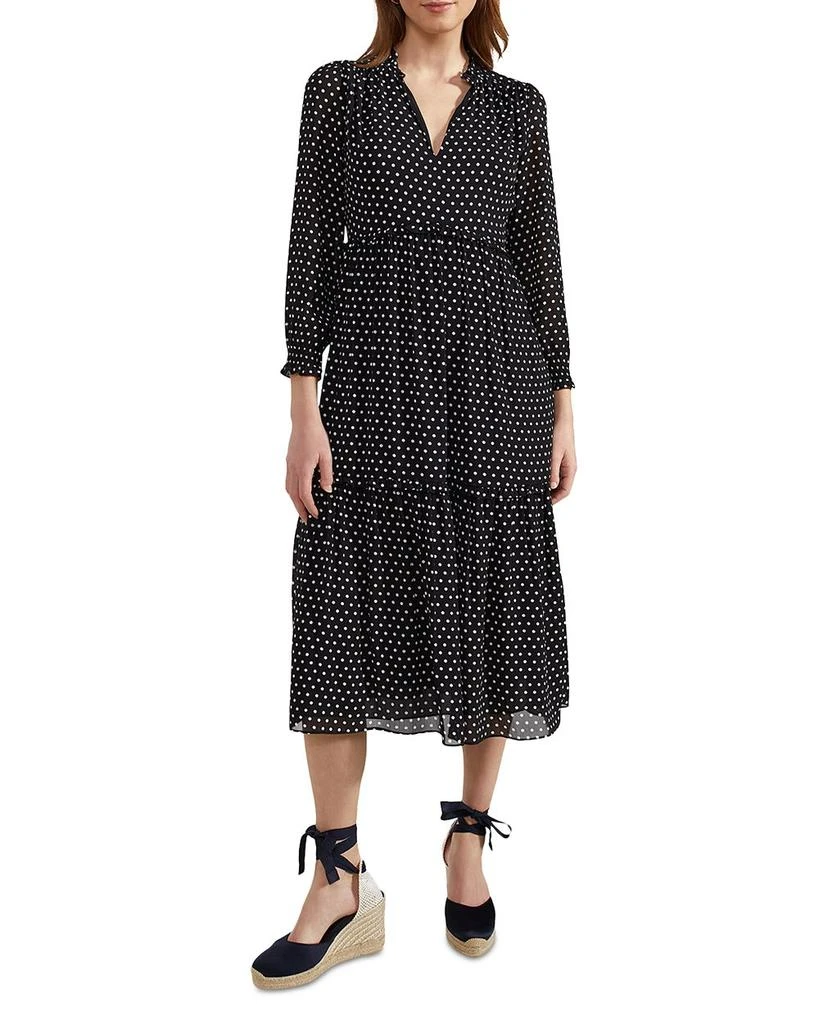 HOBBS LONDON Annalise Dot Print Midi Dress 6